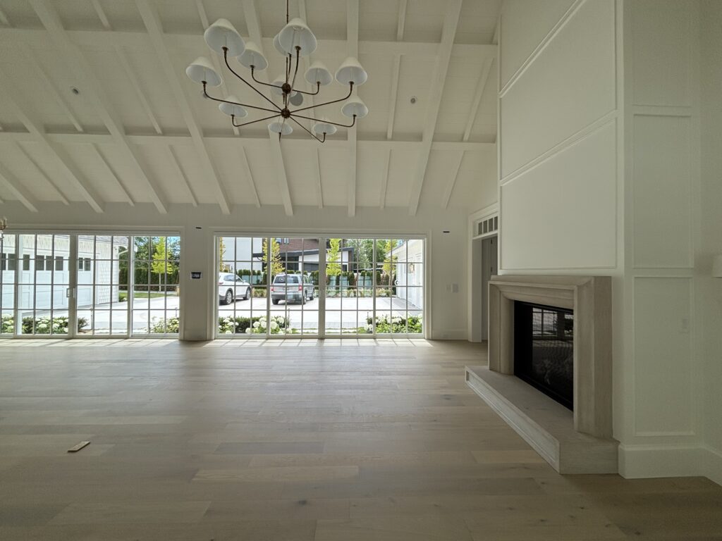 Before and after staged open living room