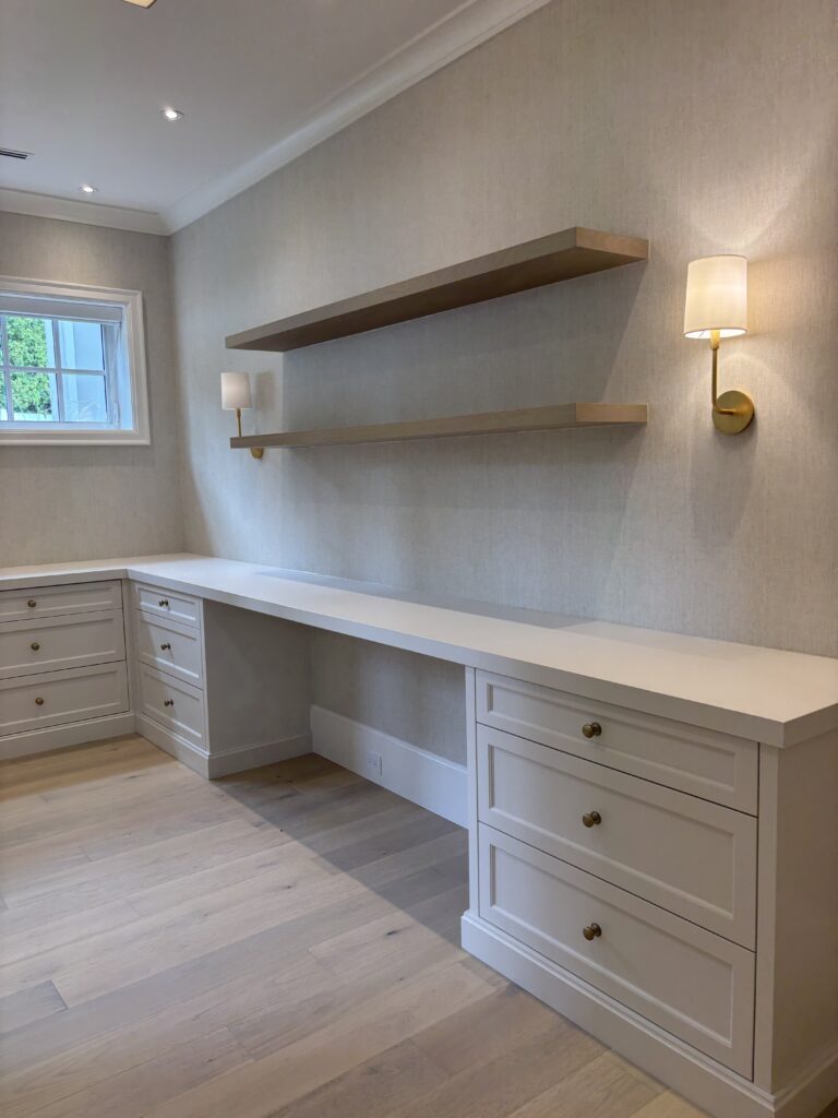 Staged workspace vs empty office nook